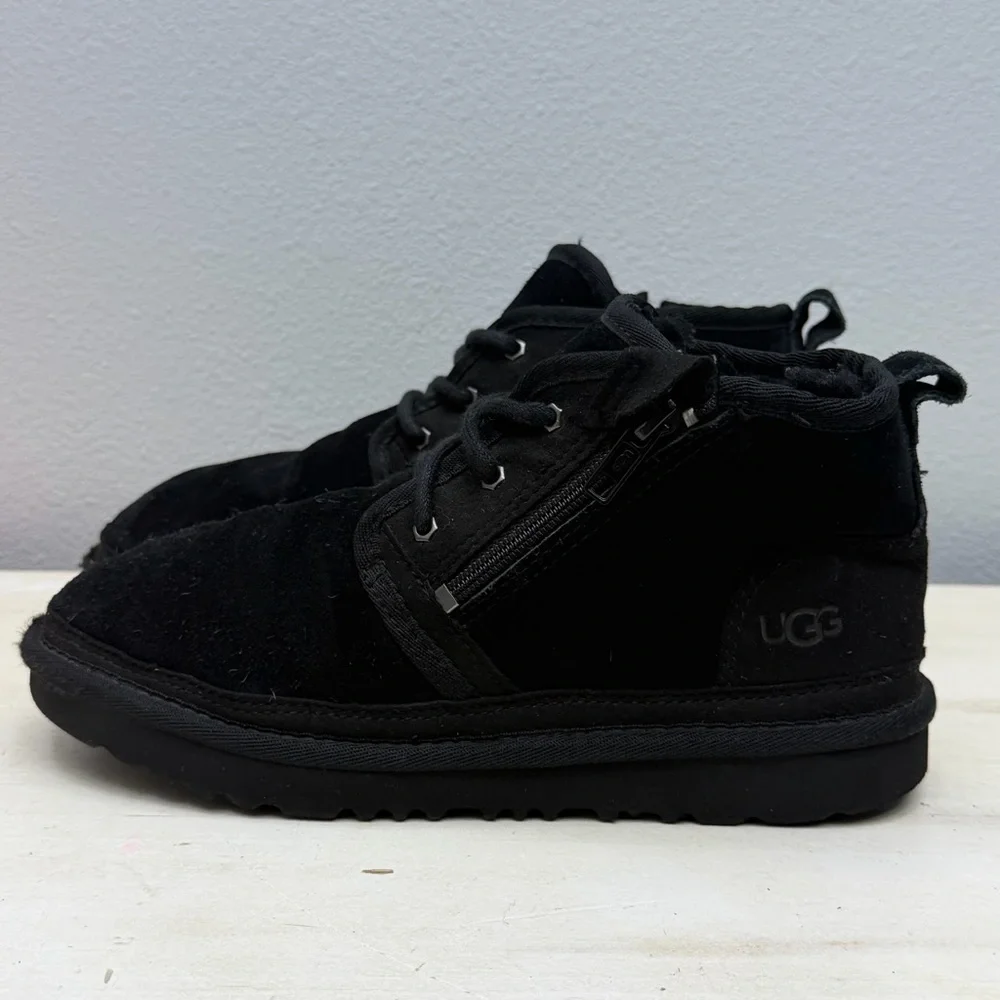 Ugg Black Suede Neulmel Zip Ankle Boots Size 4